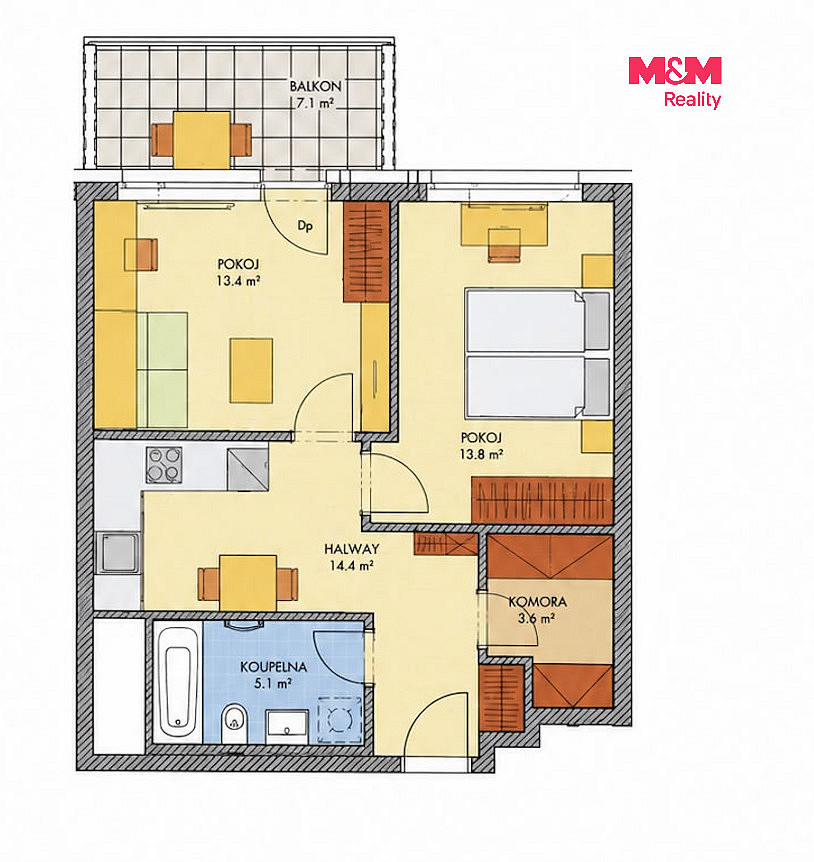 Prodej bytu 2+1 53 m² — photo 3