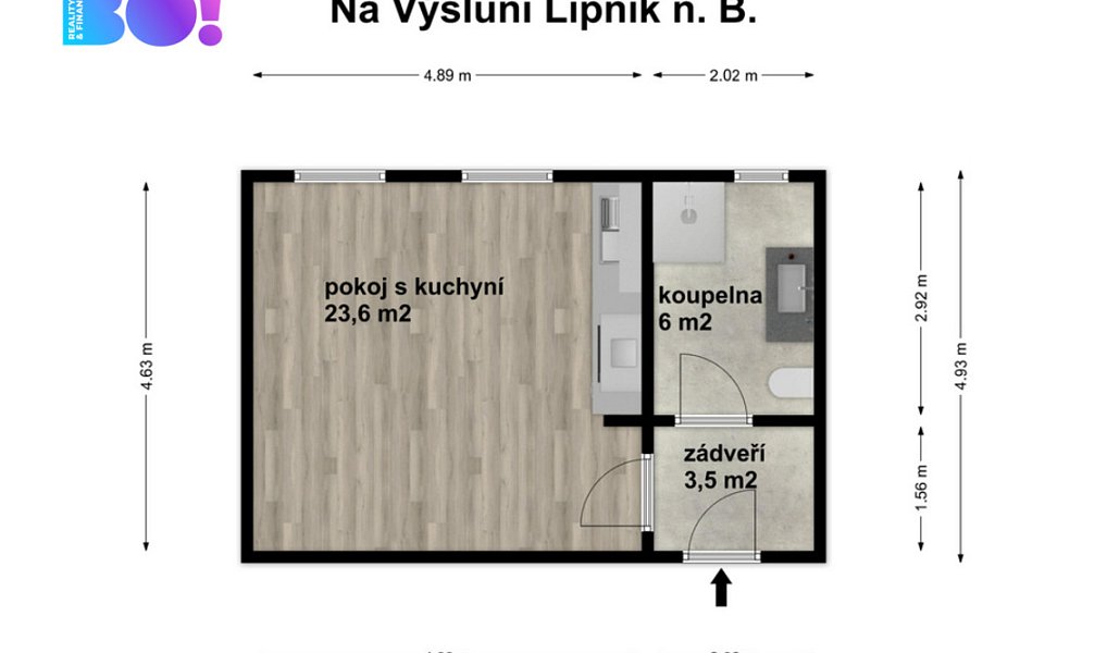 Pronájem bytu 1+kk 33 m², Lipník nad Bečvou – náhled fotky 10