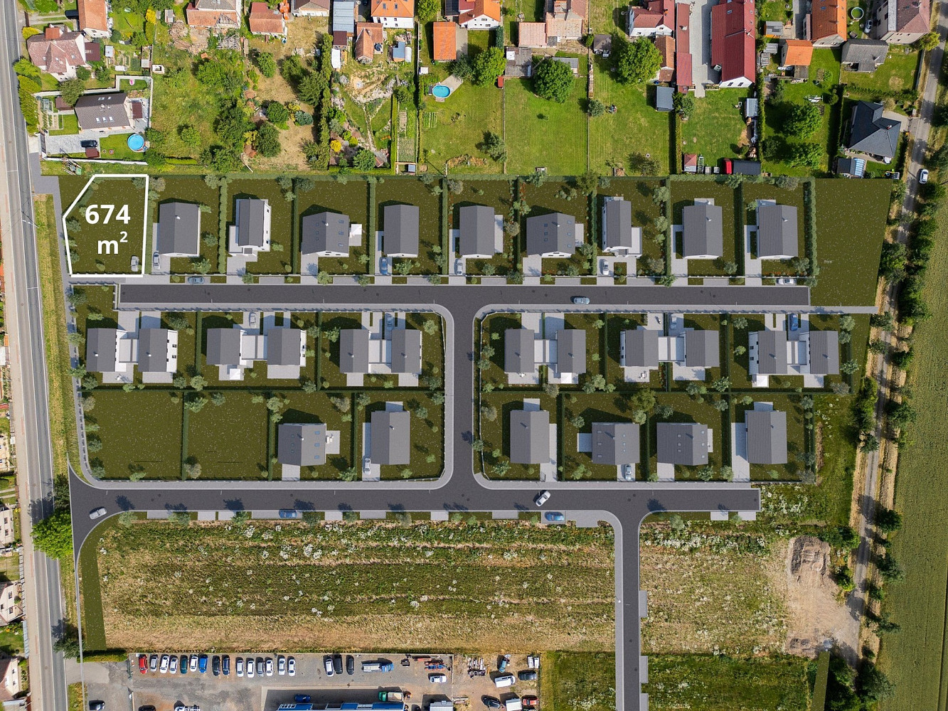 Prodej stavebního pozemku 674 m²