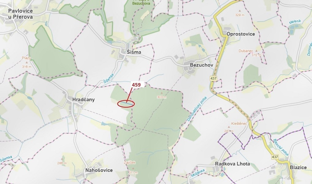 Dražba lesa, 1895 m², Přerov, Šišma
