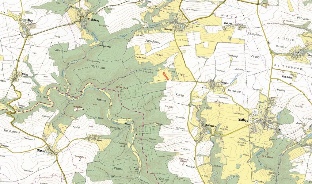 Prodej pole 7 076 m², Slabce – náhled fotky 2