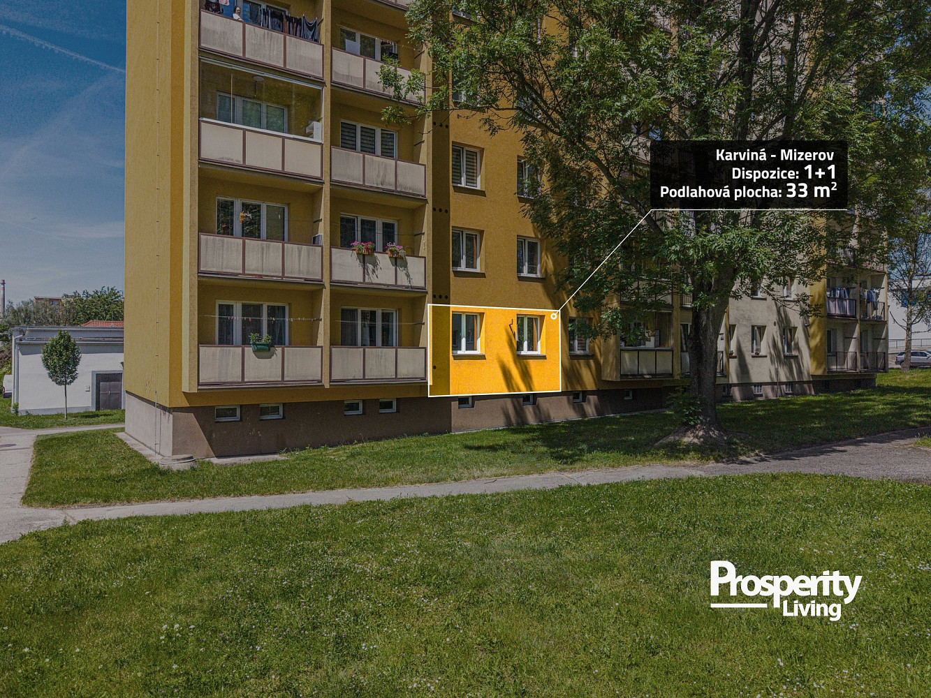 Prodej bytu 1+1 33 m² – pohled 3