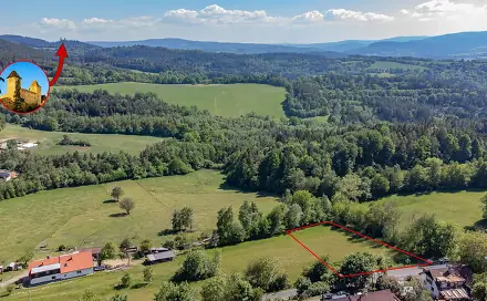 Prodej stavebního pozemku 3 500 m², Sušice - Záluží, okres Klatovy