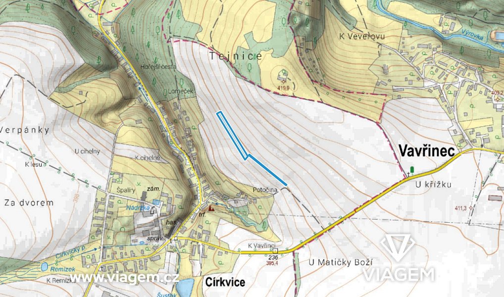 Prodej pole 818 m², Církvice – náhled fotky 3