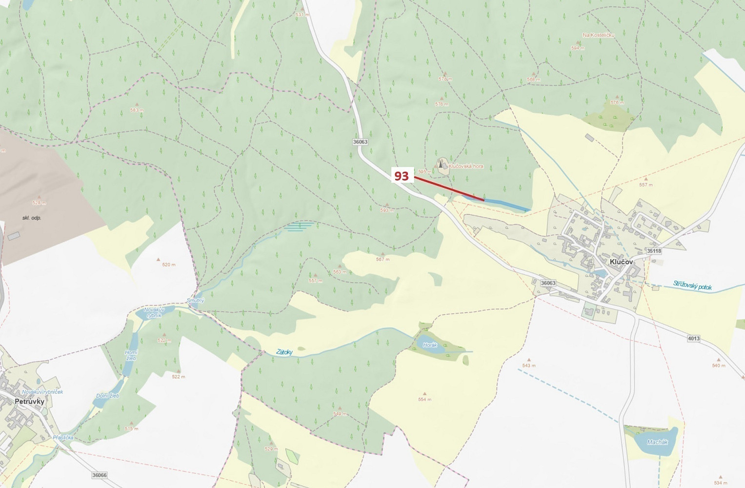 Dražba lesa 3 316 m²