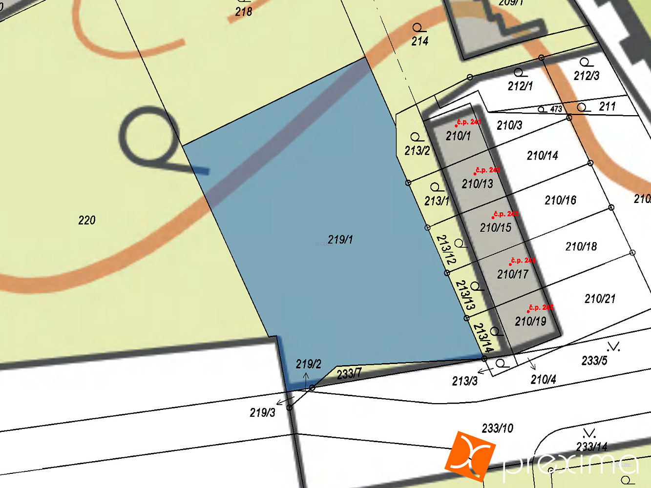 Prodej stavebního pozemku 1 935 m² – pohled 4
