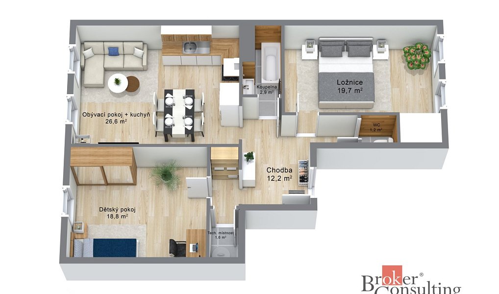 Prodej bytu 3+kk 90 m², Cheb – náhled fotky 18