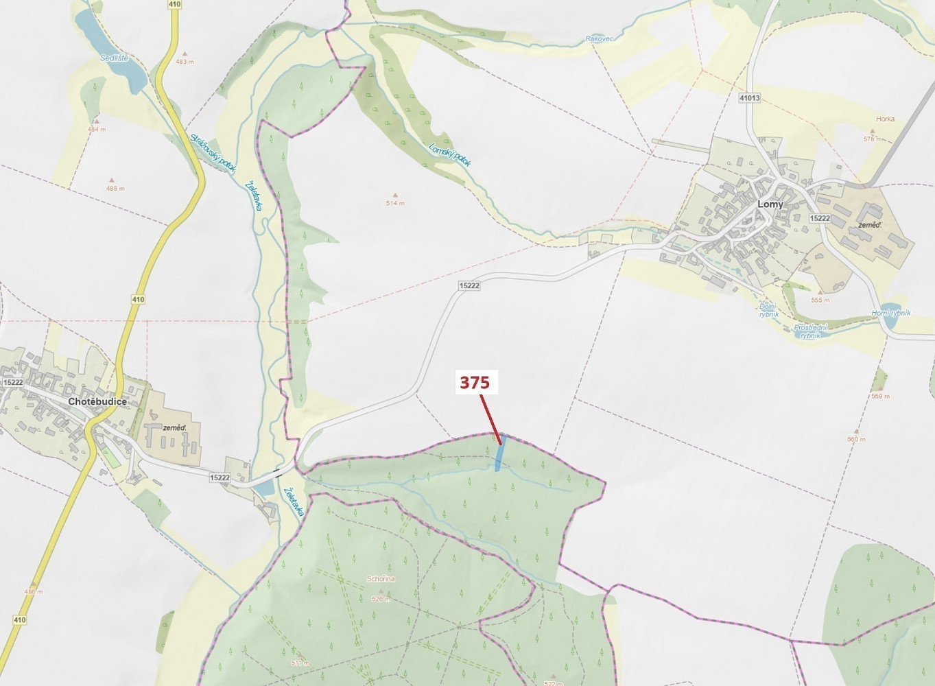Dražba lesa 1 497 m²