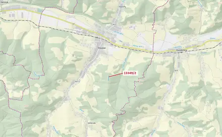 Dražba louky 1 344 m², Hovězí