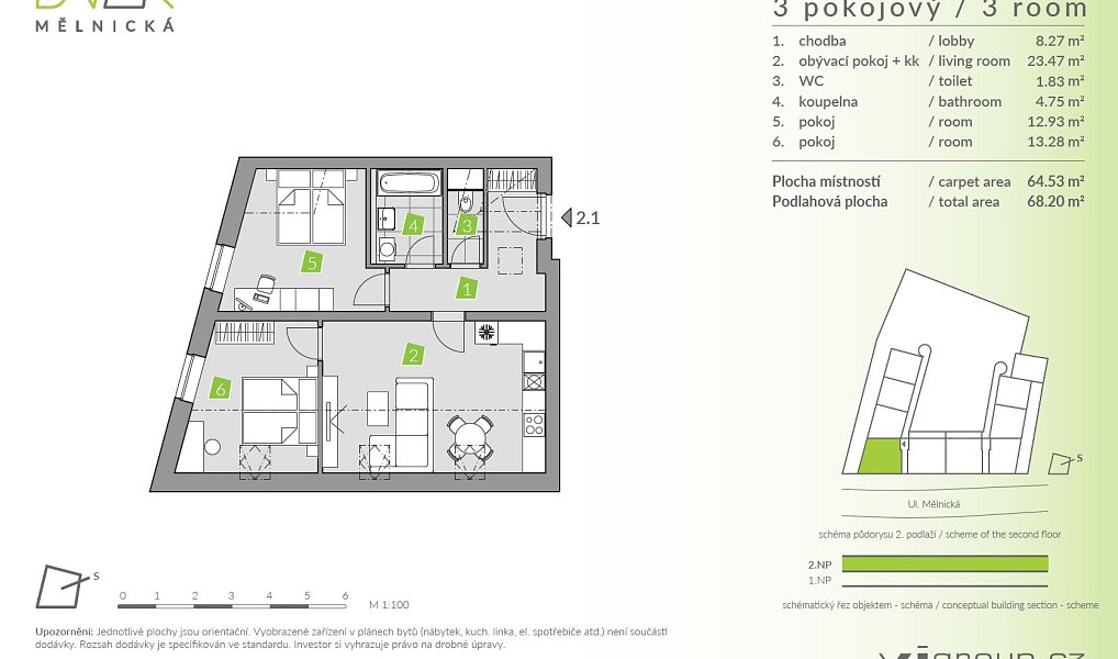 Prodej bytu 3+kk 65 m², Brandýs nad Labem-Stará Boleslav – náhled fotky 2