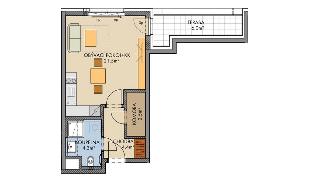 Prodej bytu 1+kk 34 m², Praha – náhled fotky 7