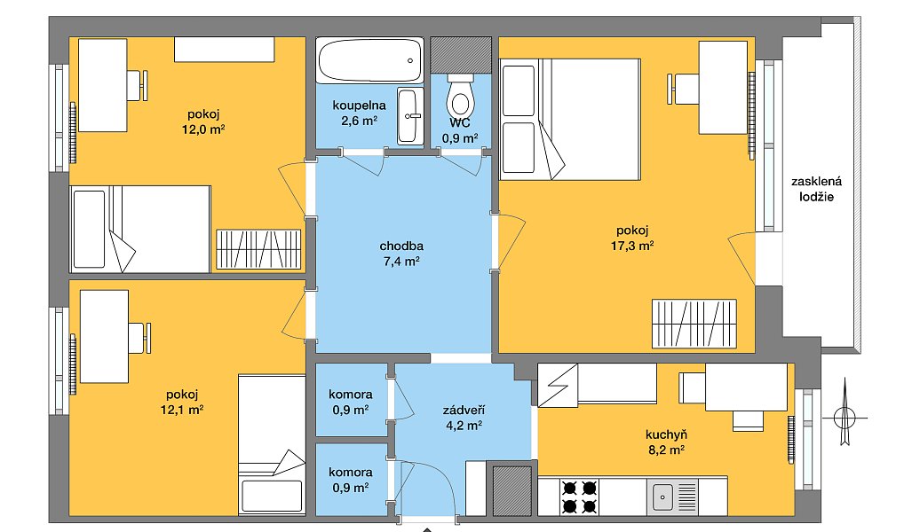 Prodej bytu 3+1 66 m², Brno – náhled fotky 31