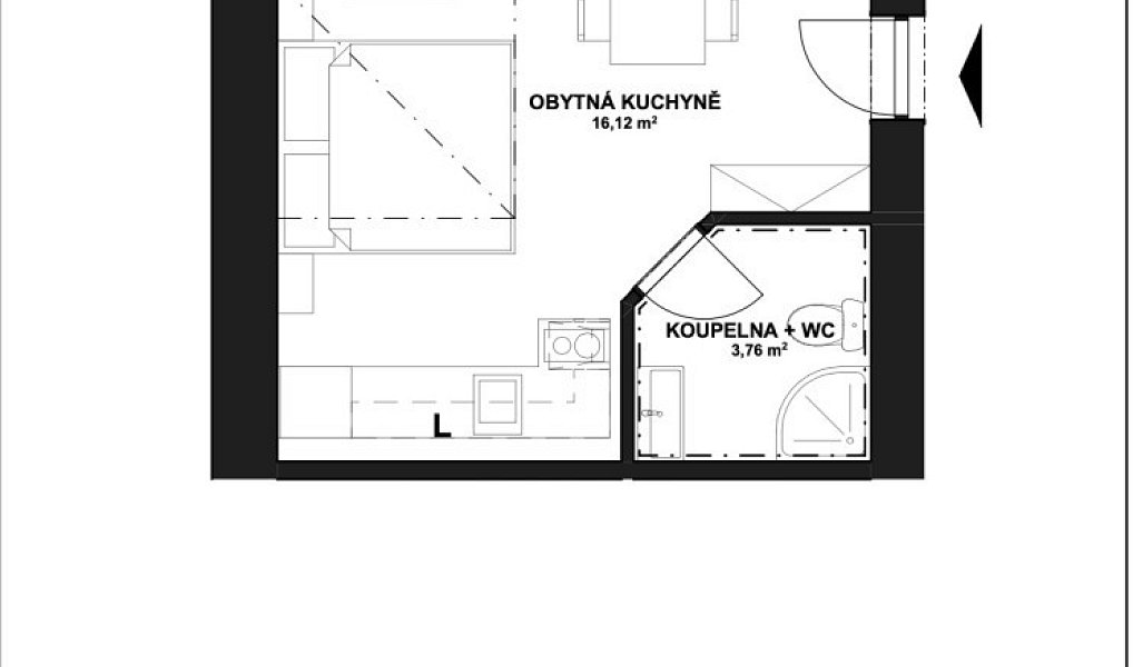 Prodej bytu 1+kk 20 m², Horní Lhota – náhled fotky 7