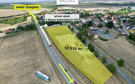Prodej komerčního pozemku 12 815 m², Branišovice, okres Brno-venkov