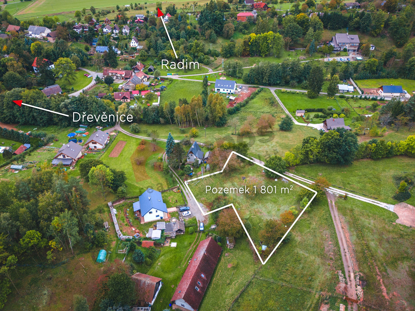 Prodej stavebního pozemku 1 801 m² – fotografie 4