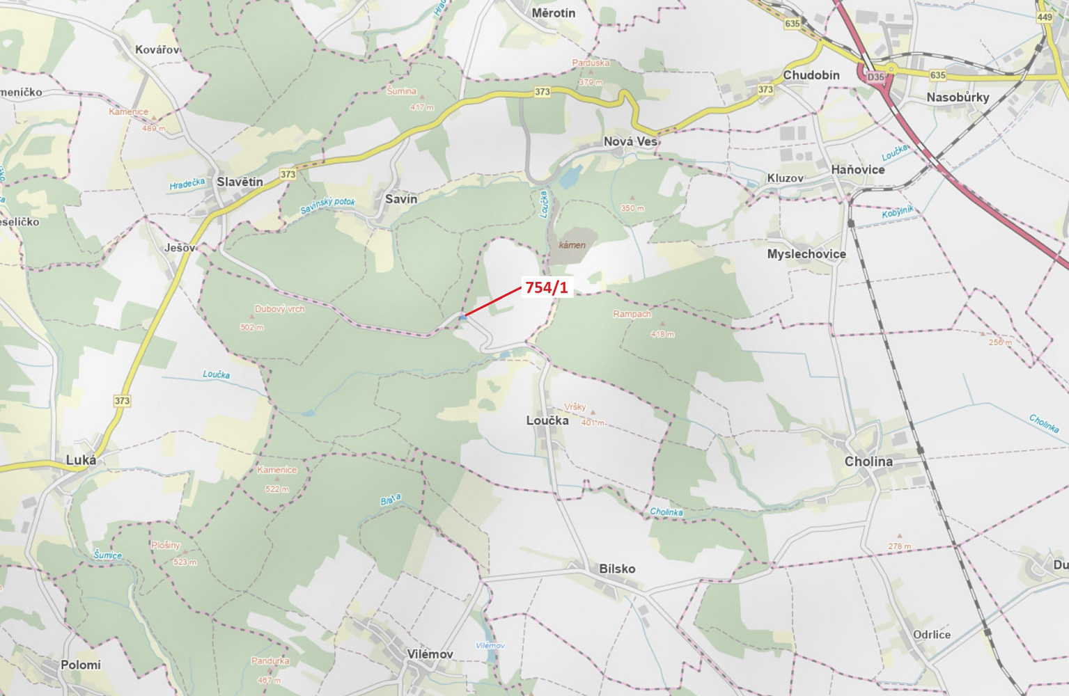 Dražba lesa 1 610 m²