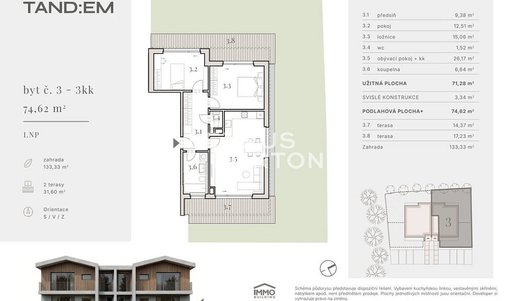 Prodej bytu 3+kk 71 m², Horoměřice – náhled fotky 6