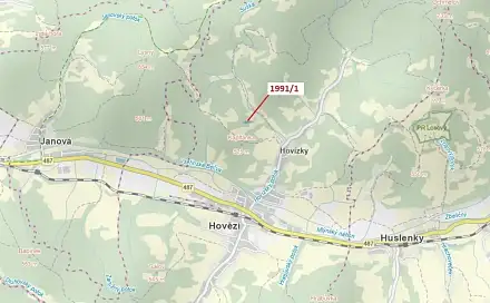 Dražba lesa 2 438 m², Hovězí