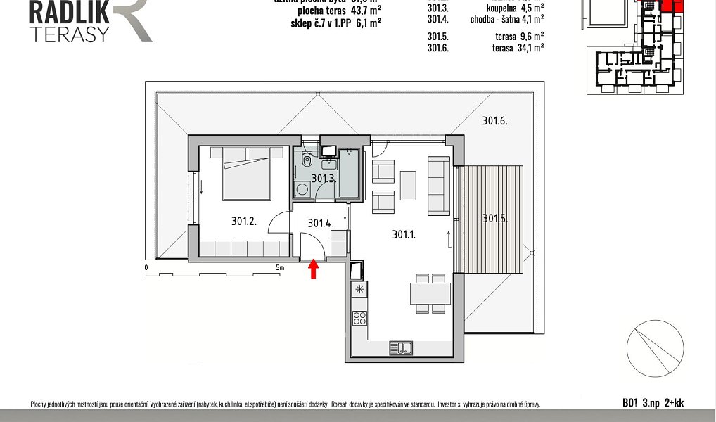 Prodej bytu 2+kk 51 m², Jílové u Prahy – náhled fotky 5
