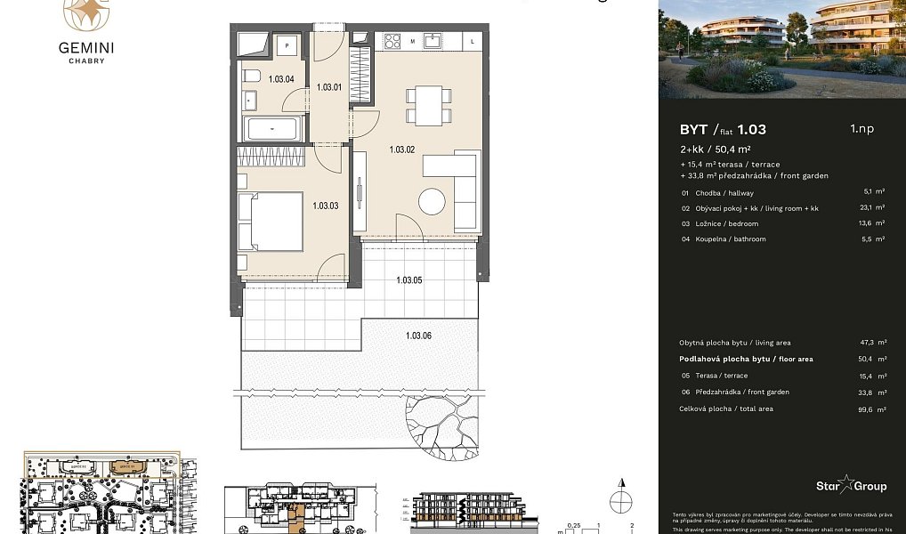 Prodej bytu 2+kk 50 m², Praha – náhled fotky 2