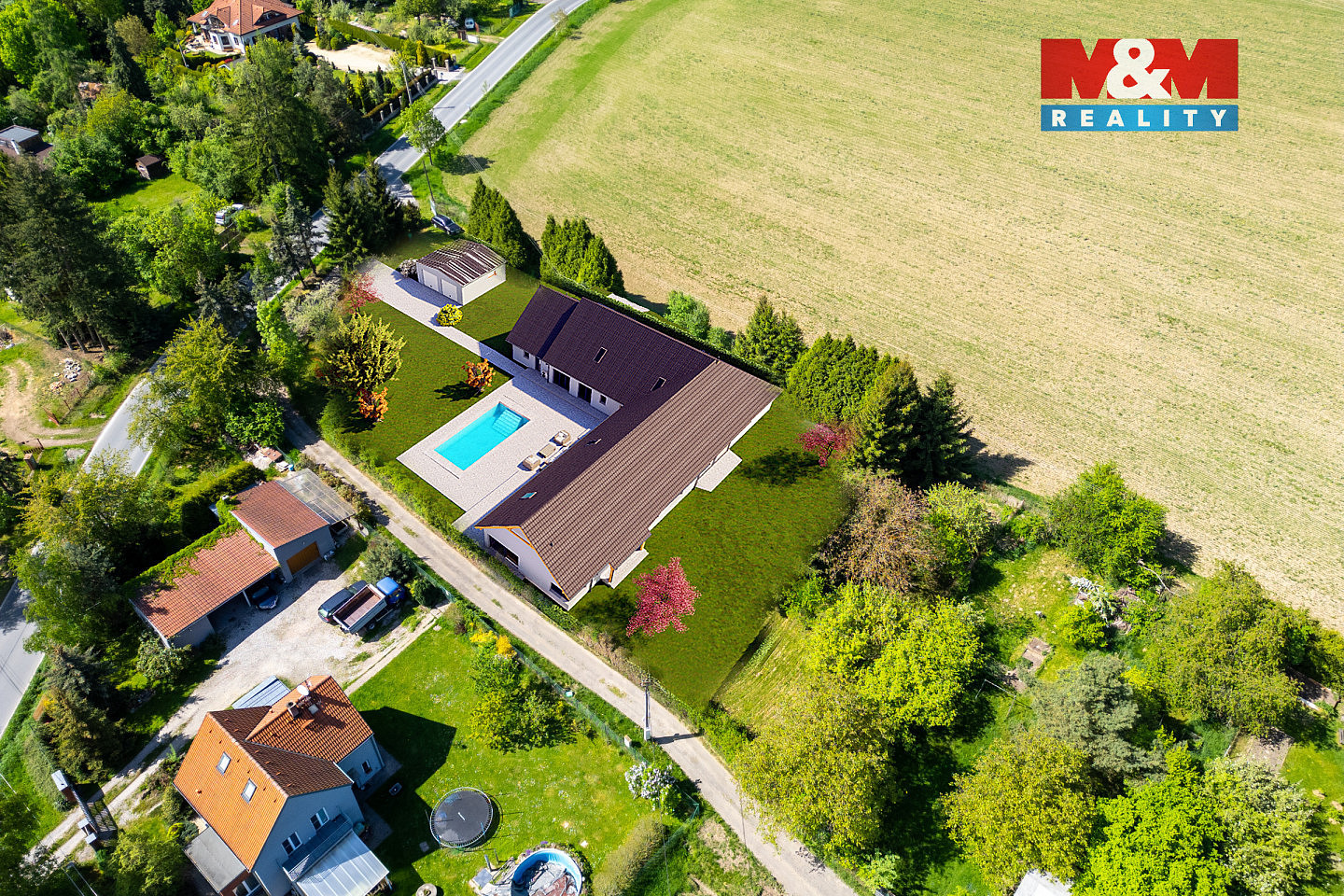 Prodej stavebního pozemku 2 907 m² – pohled 2