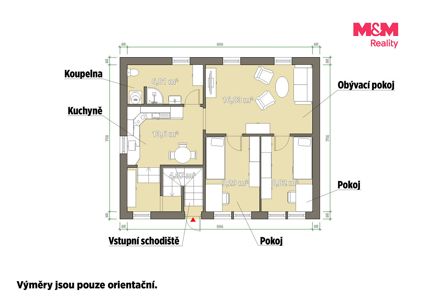 Pronájem bytu 3+kk 59 m² – fotografie 2