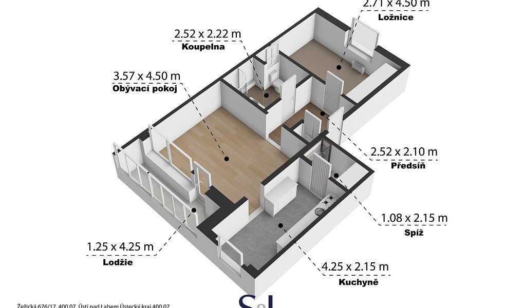 Prodej bytu 2+1 58 m², Ústí nad Labem – náhled fotky 2