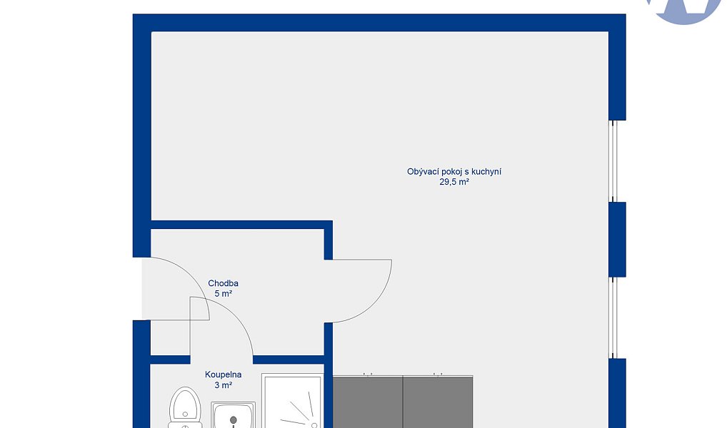 Pronájem bytu 1+kk 35 m², Husinec – náhled fotky 13
