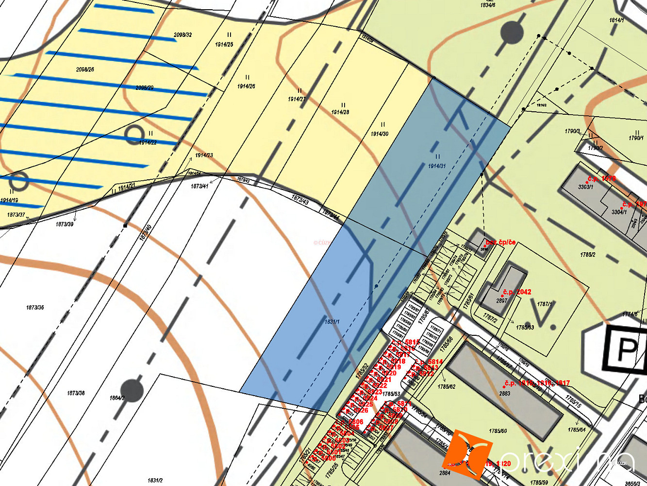 Prodej pole 2 377 m² – pohled 3