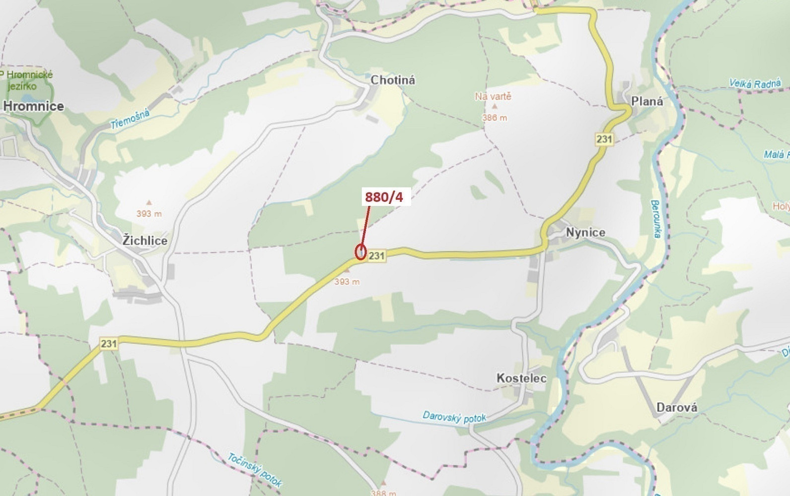 Dražba lesa 130 m²