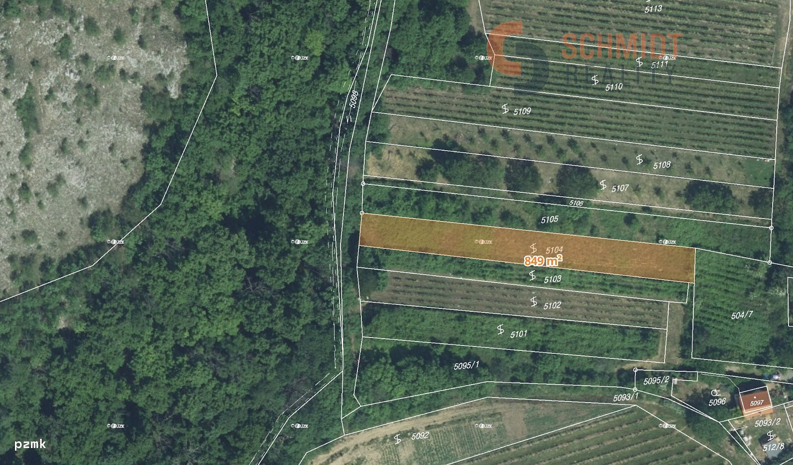 Prodej pozemku 849 m²
