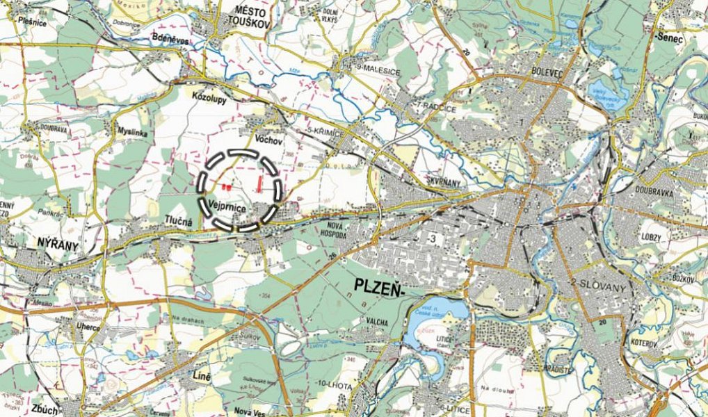 Prodej pole 7 399 m², Vejprnice – náhled fotky 4