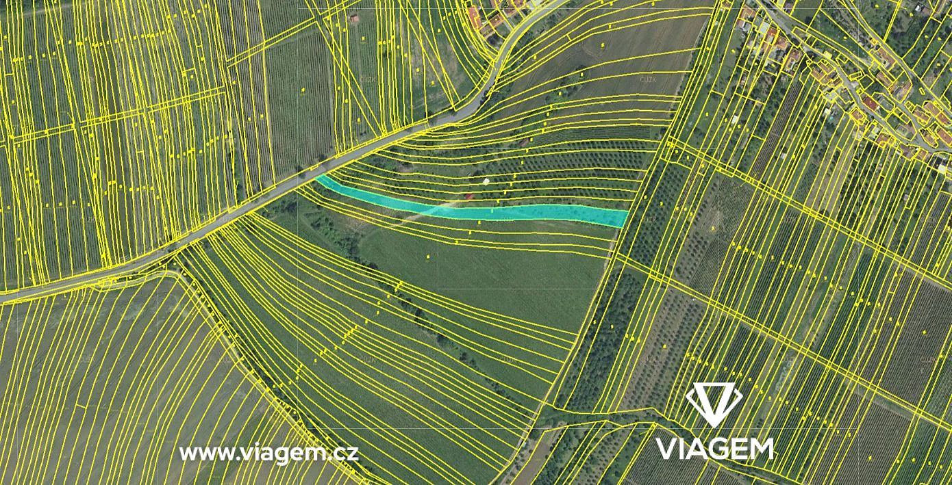 Vinice, chmelnice 3 837 m², Podíl 17 % o výměře 640 m² – pohled 2