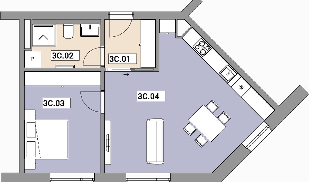 Prodej bytu 2+kk 48 m², Praha – náhled fotky 2