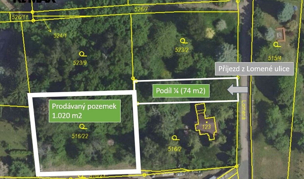 Prodej stavebního pozemku 1 094 m², Kamenice – náhled fotky 2