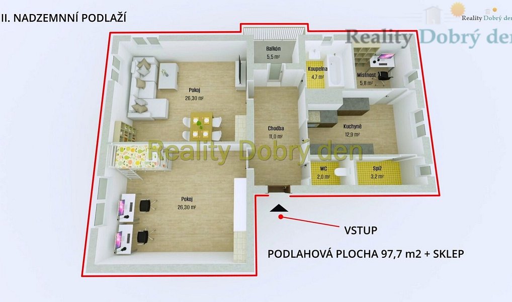 Prodej bytu 3+1 92 m², Opava – náhled fotky 2
