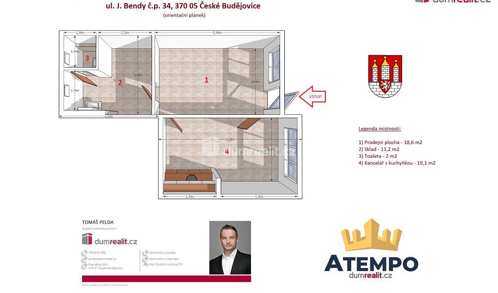 Prodej obchodních prostor 50 m², České Budějovice – náhled fotky 2