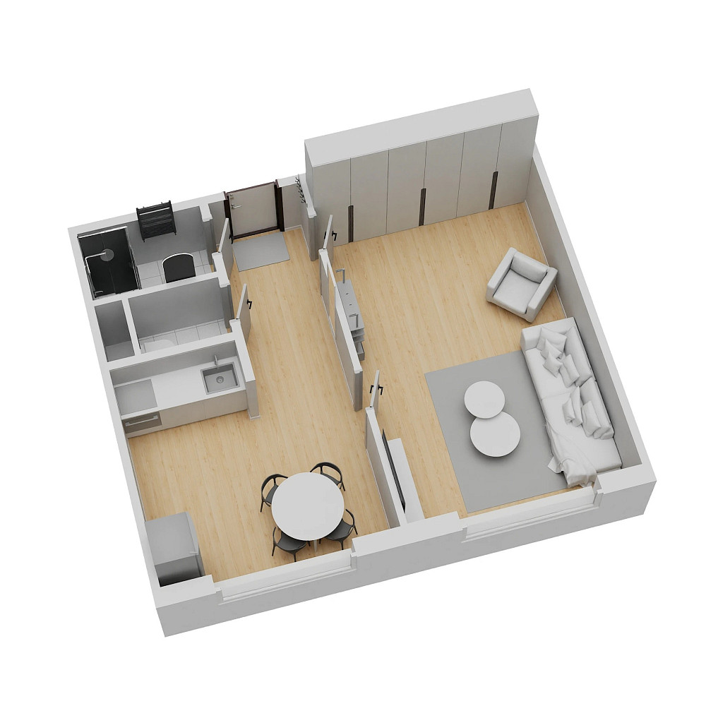 Prodej bytu 1+1 39 m² – pohled 2