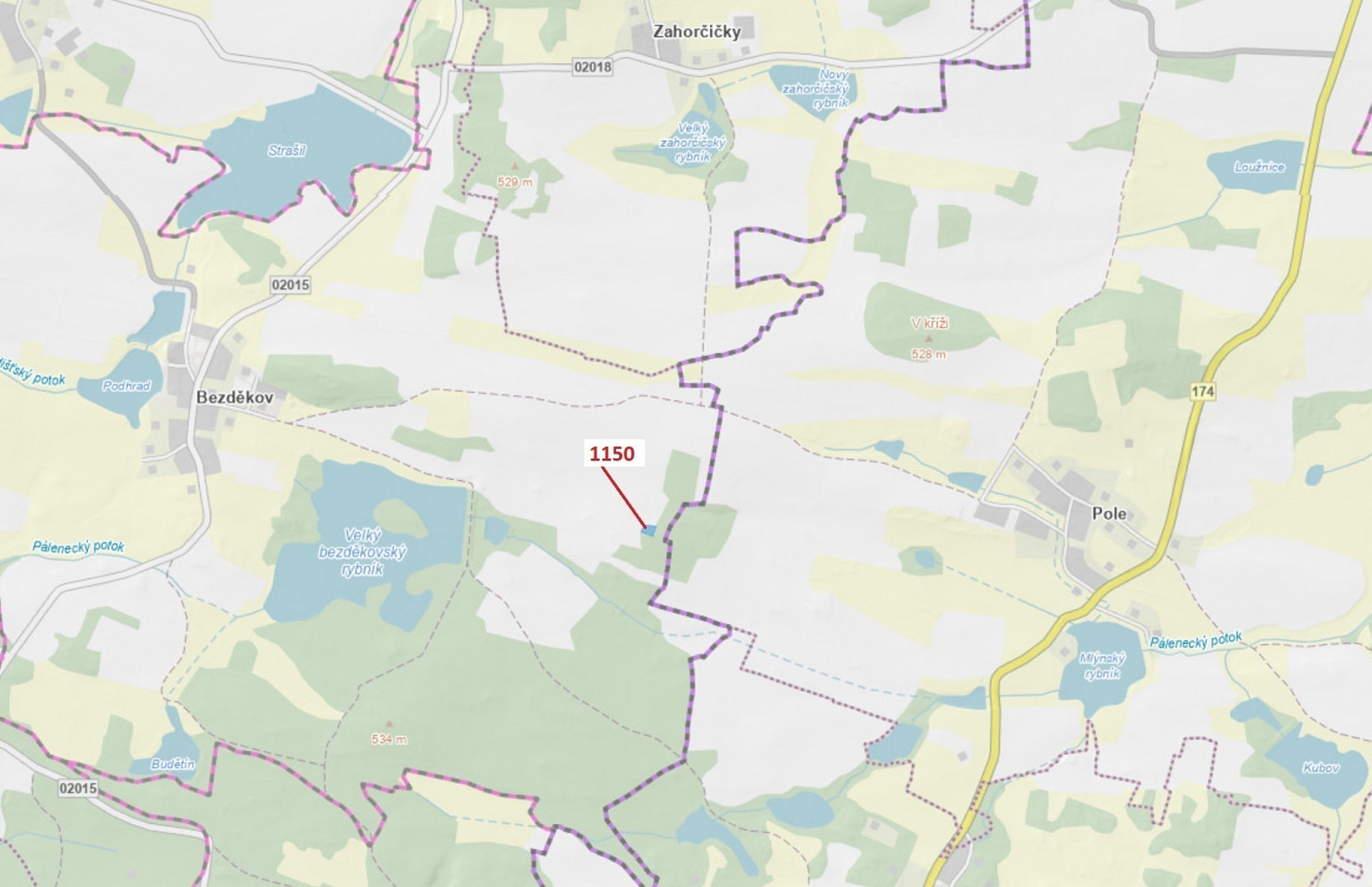 Dražba lesa 1 116 m²