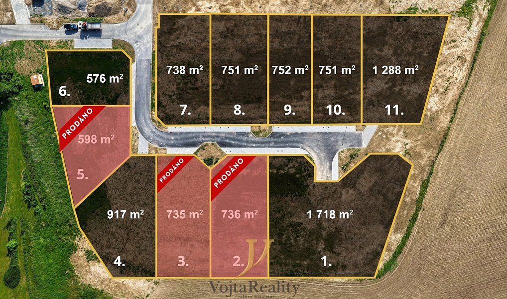 Prodej stavebního pozemku 576 m², Komárov – náhled fotky 4
