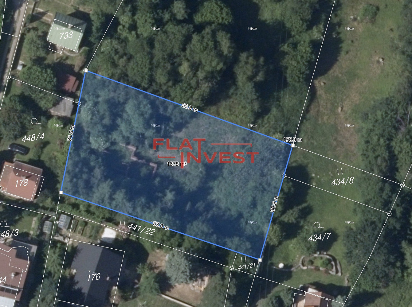 Prodej stavebního pozemku 1 678 m²