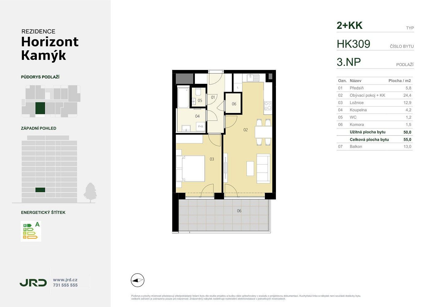Prodej bytu 2+kk 55 m² – fotografie 3