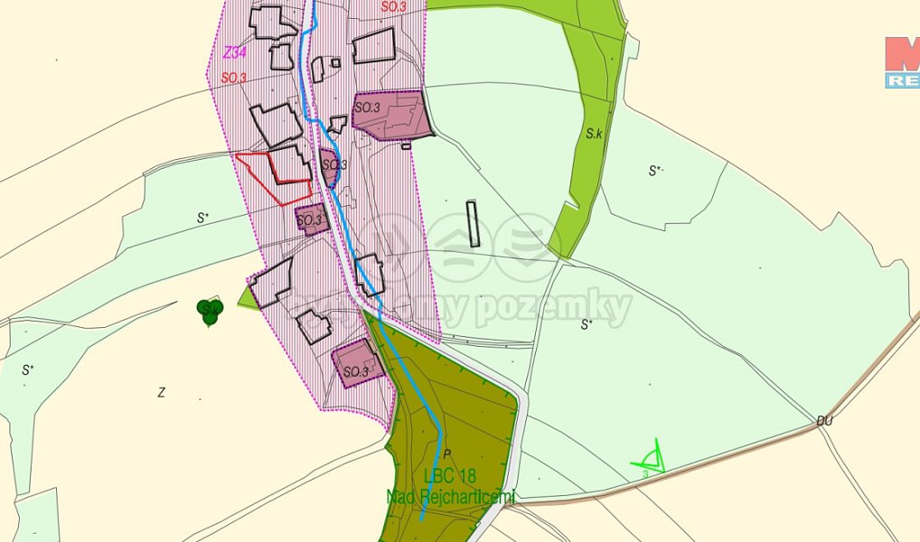 Prodej stavebního pozemku 2 066 m², Dvorce – náhled fotky 8
