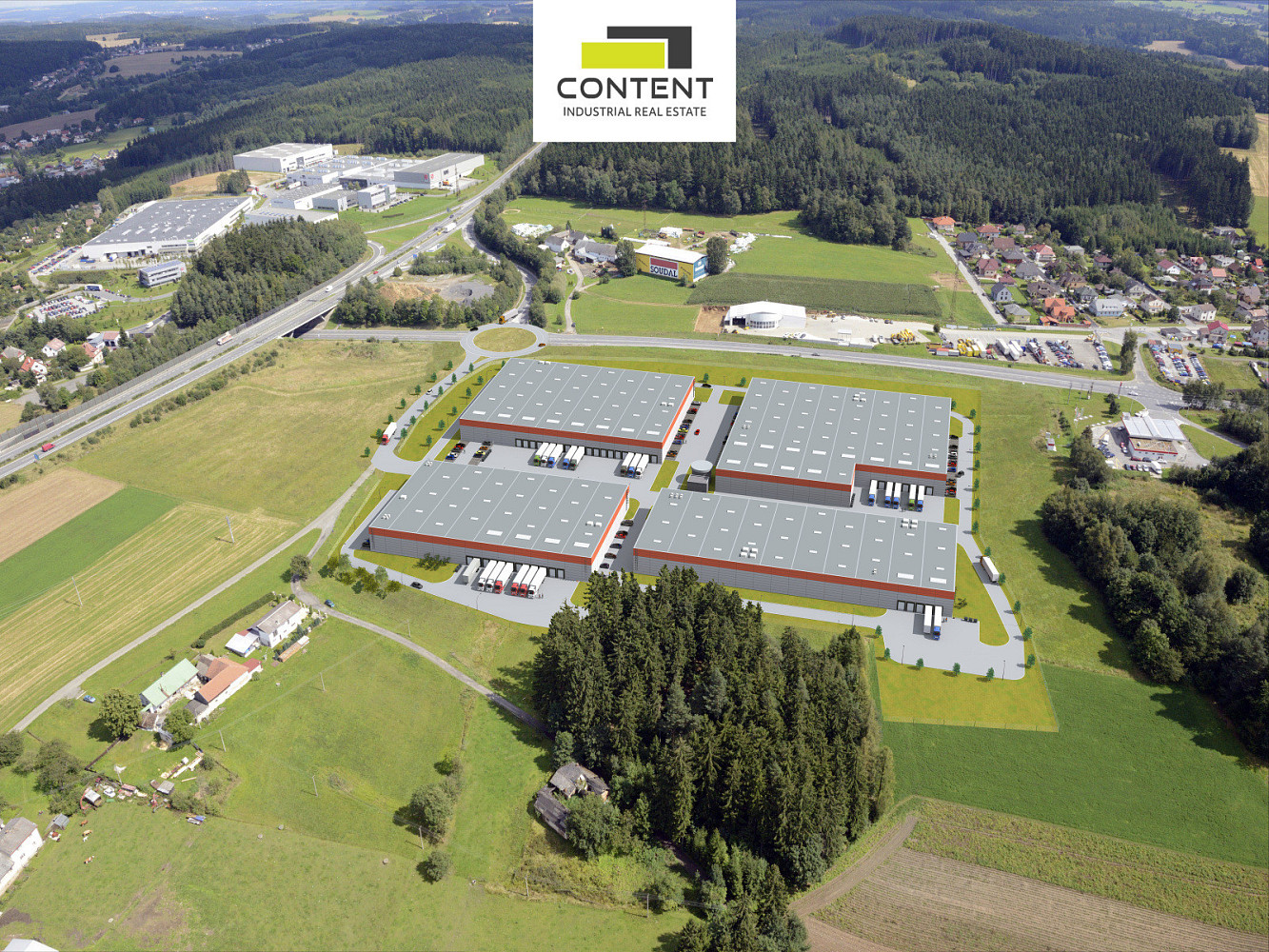 Pronájem skladu, výrobních prostor 7.500 m², Humpolec, D1 – pohled 2