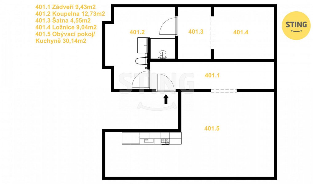 Prodej bytu 2+kk 44 m², Žďár nad Sázavou – náhled fotky 16