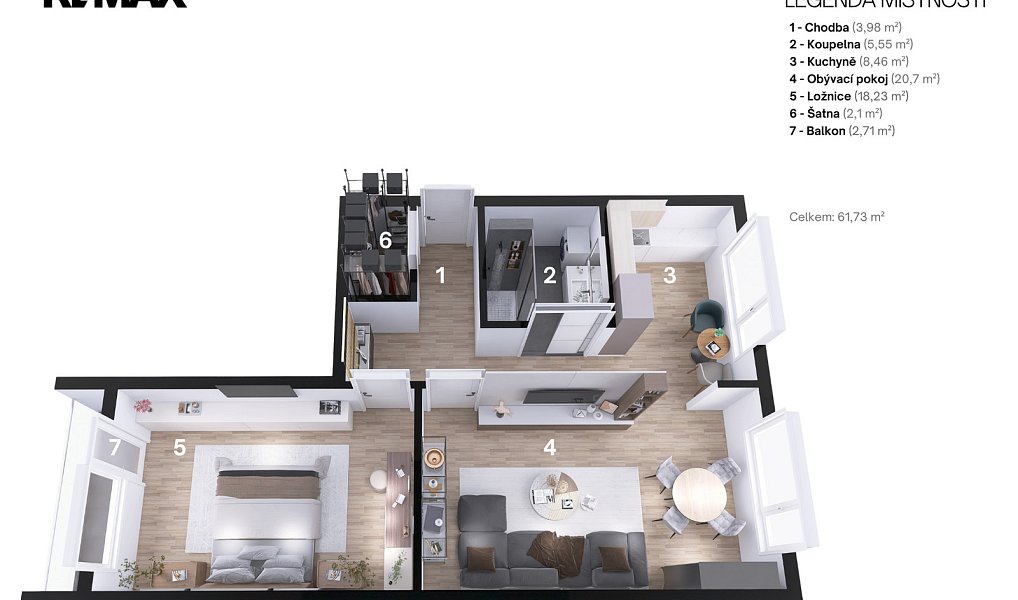 Pronájem bytu 2+1 64 m², Chrudim – náhled fotky 4
