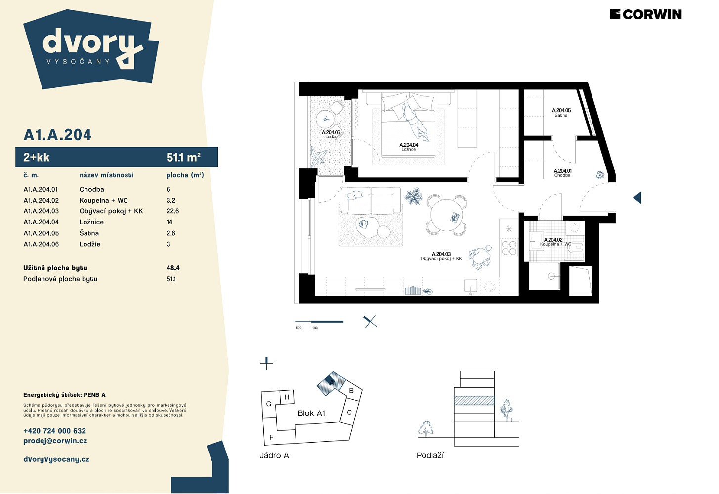 Prodej bytu 2+kk 51 m² — photo 2