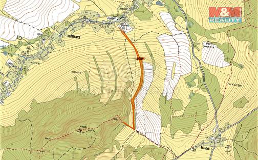 Prodej lesa 17 683 m², Žandov, okres Česká Lípa