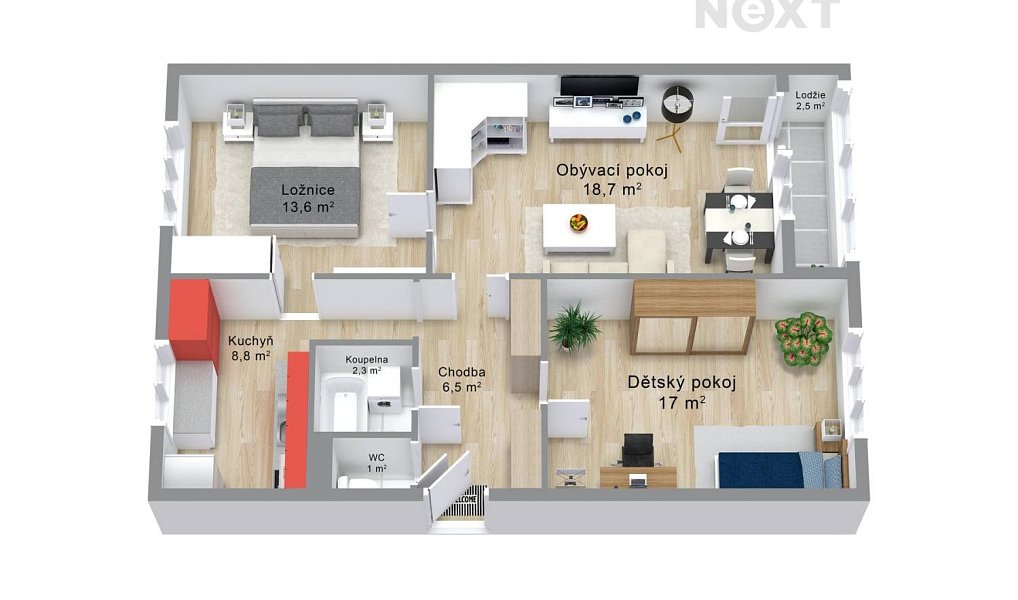 Prodej bytu 3+1 68 m², Chodov – náhled fotky 2