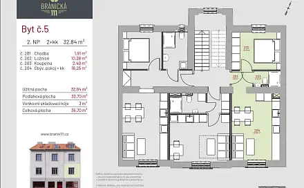Prodej bytu 2+kk 33 m²